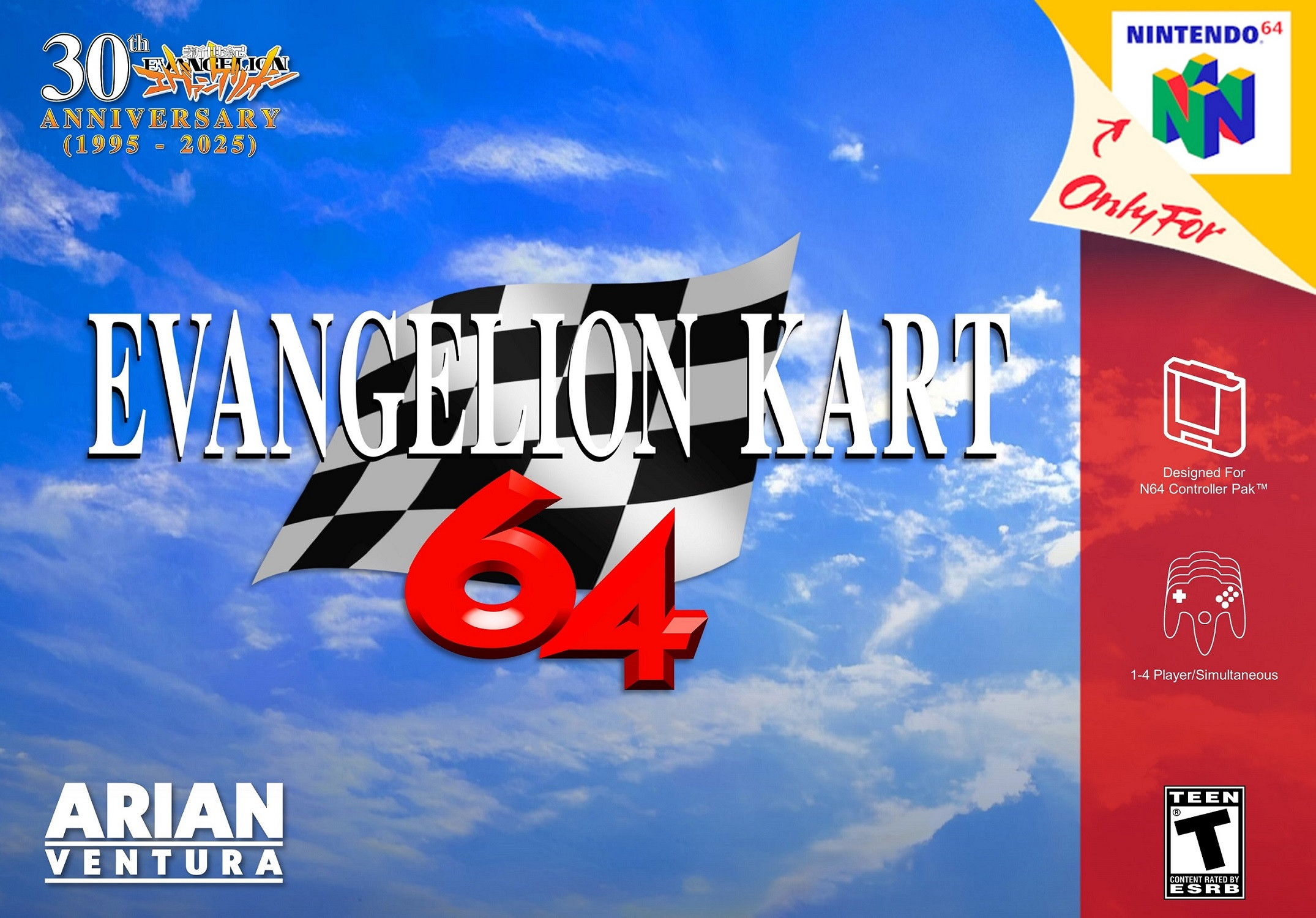 Evangelion Kart 64 - Mario Kart 64 ROM Hack Cover Art