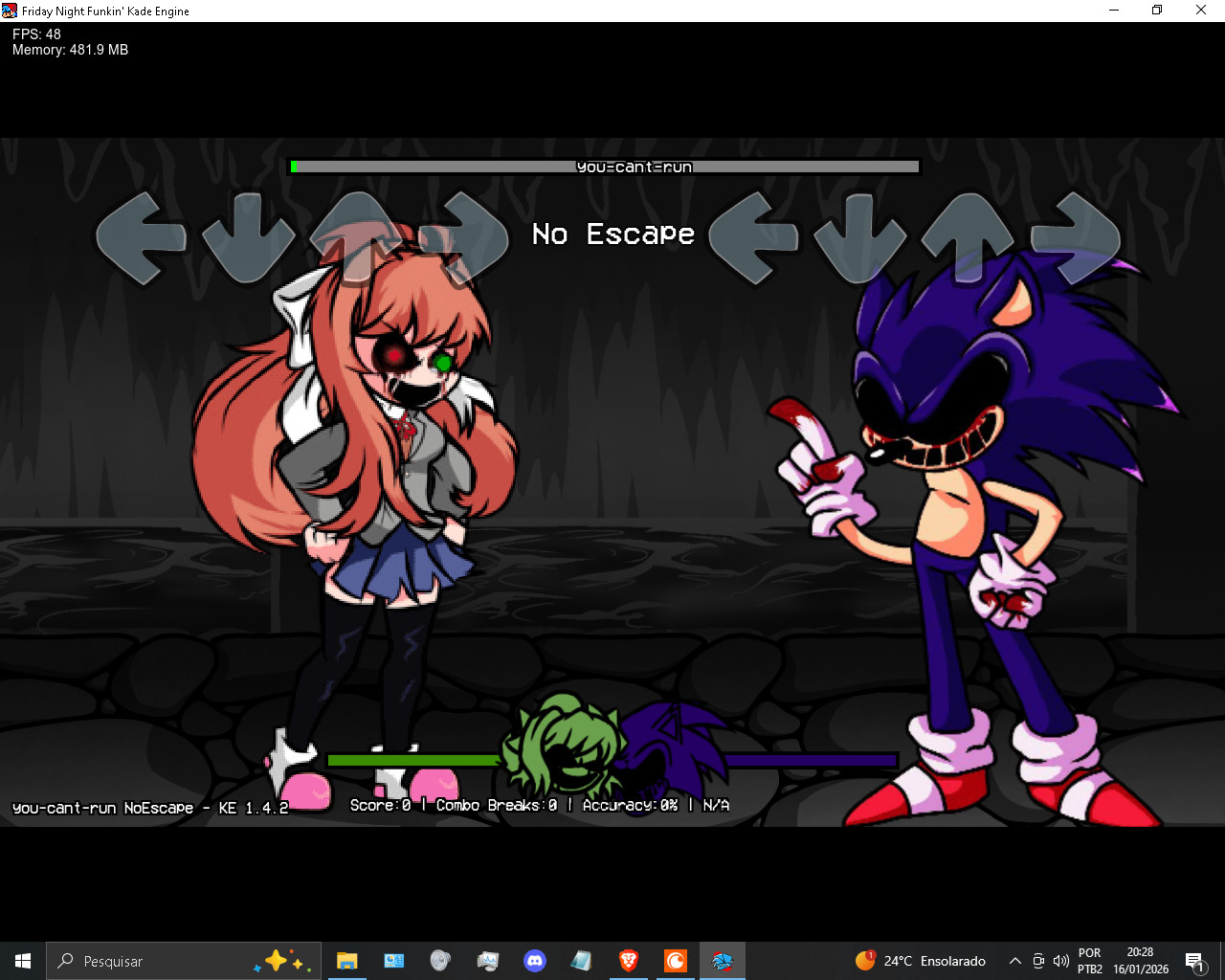 Monika.exe Vs Sonic.exe You Can't Run Encore