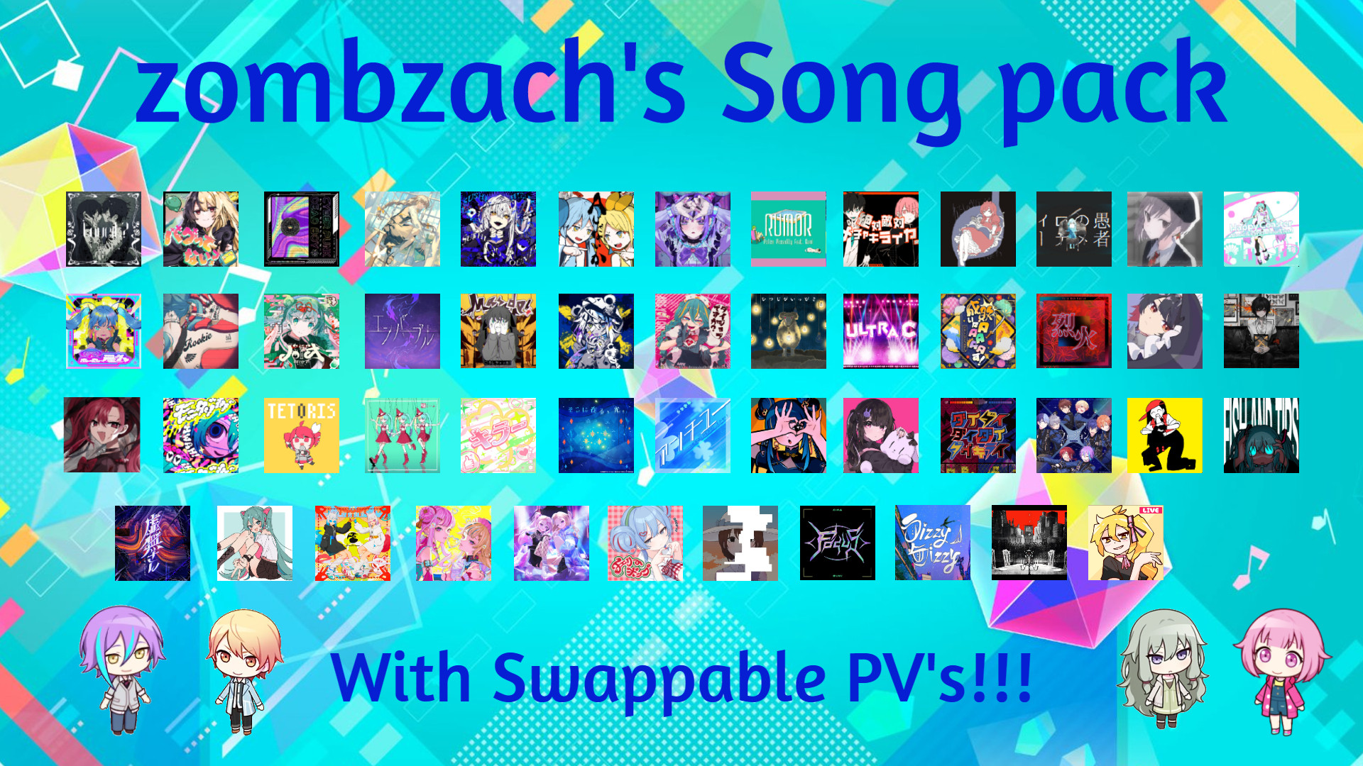 zombzach's song pack Mod for Hatsune Miku: Project DIVA Mega Mix+