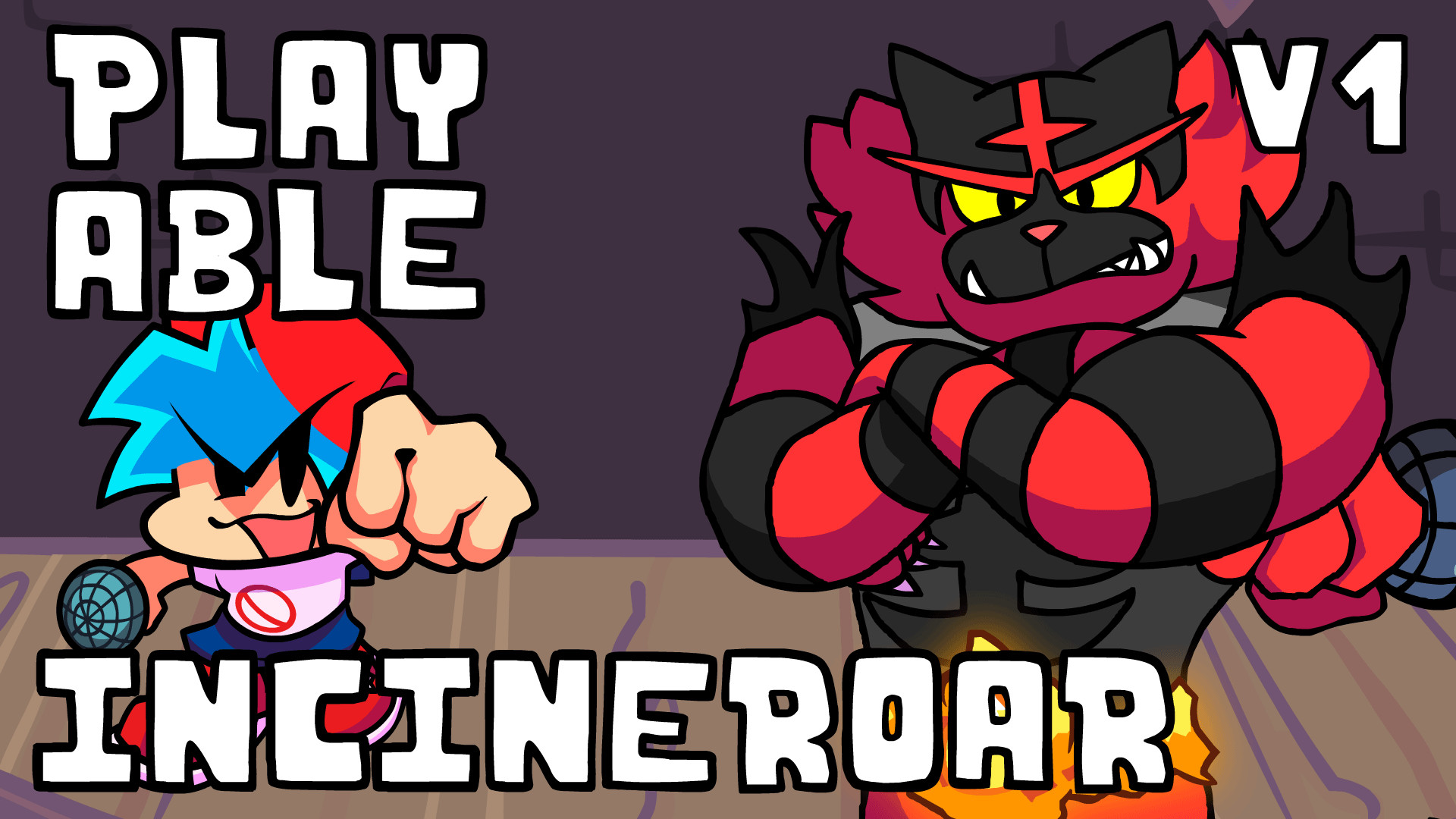 Playable Incineroar (Boyfriend skin) Mod for Friday Night Funkin' | FNF ...