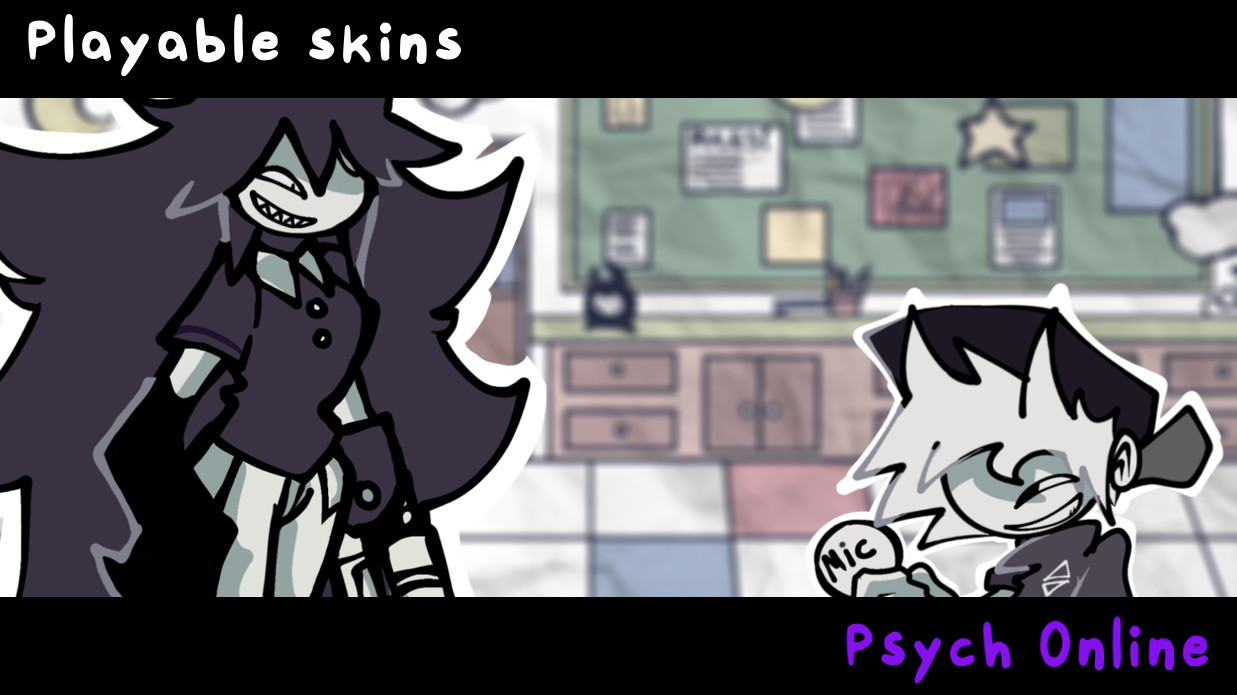 Psych Online FNFPE Playable Skins Mod for Friday Night Funkin'