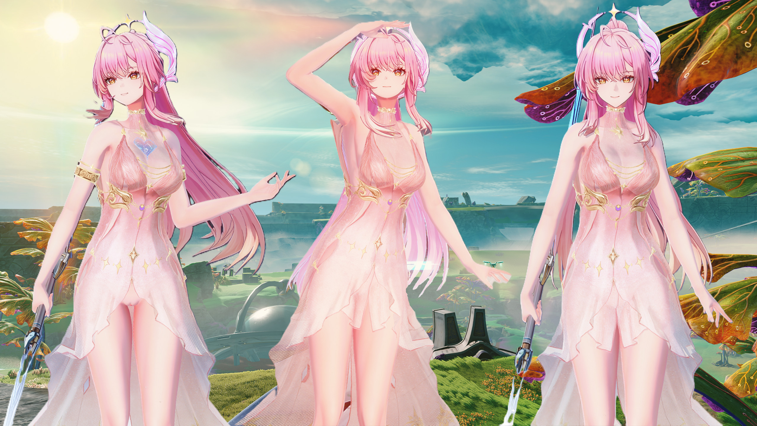 Aemeath pink dress+nake 爱弥斯粉色礼服+素体