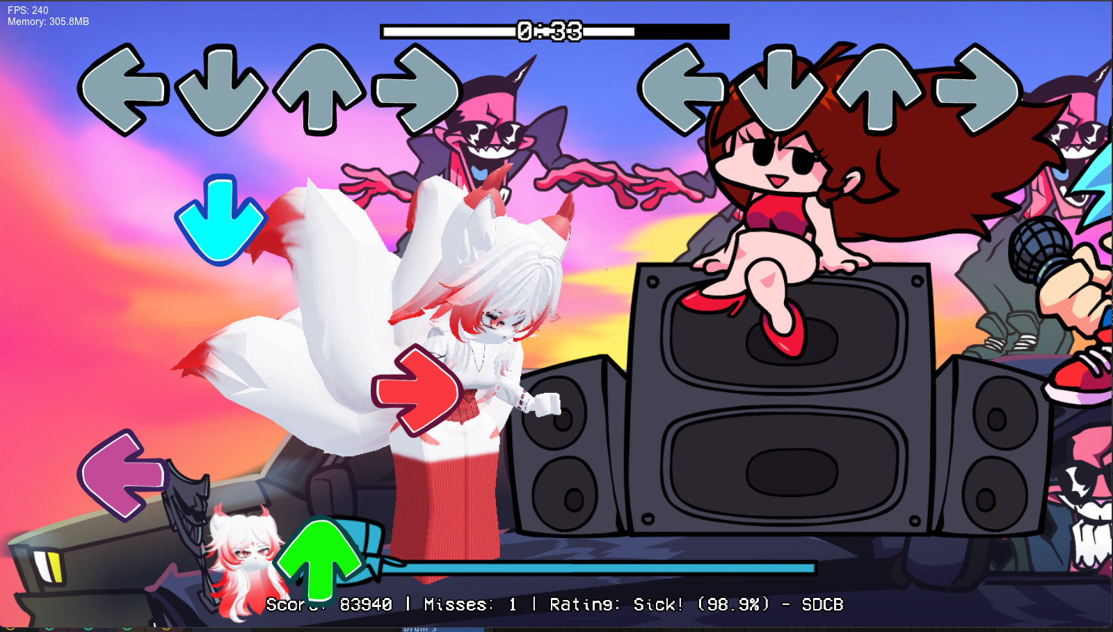 Roblox Shrine Kitsune fnf sprites