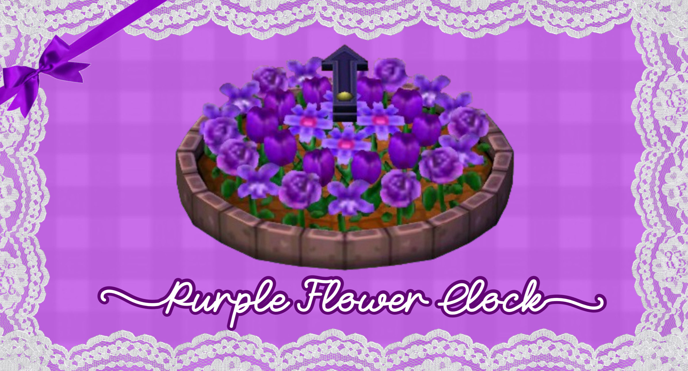 ♡ Purple Flower Clock ♡ Mod for Animal Crossing: New Leaf | AC