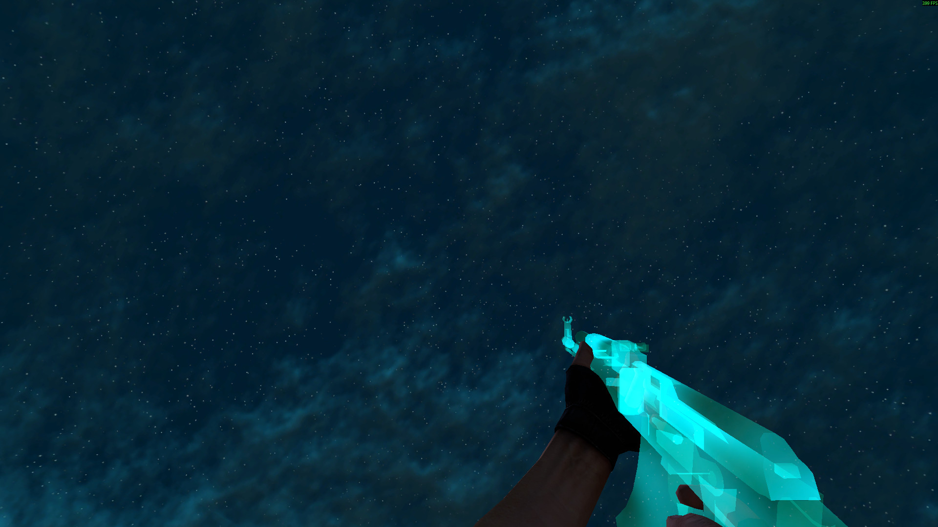 Animated cyan laser camo or smth