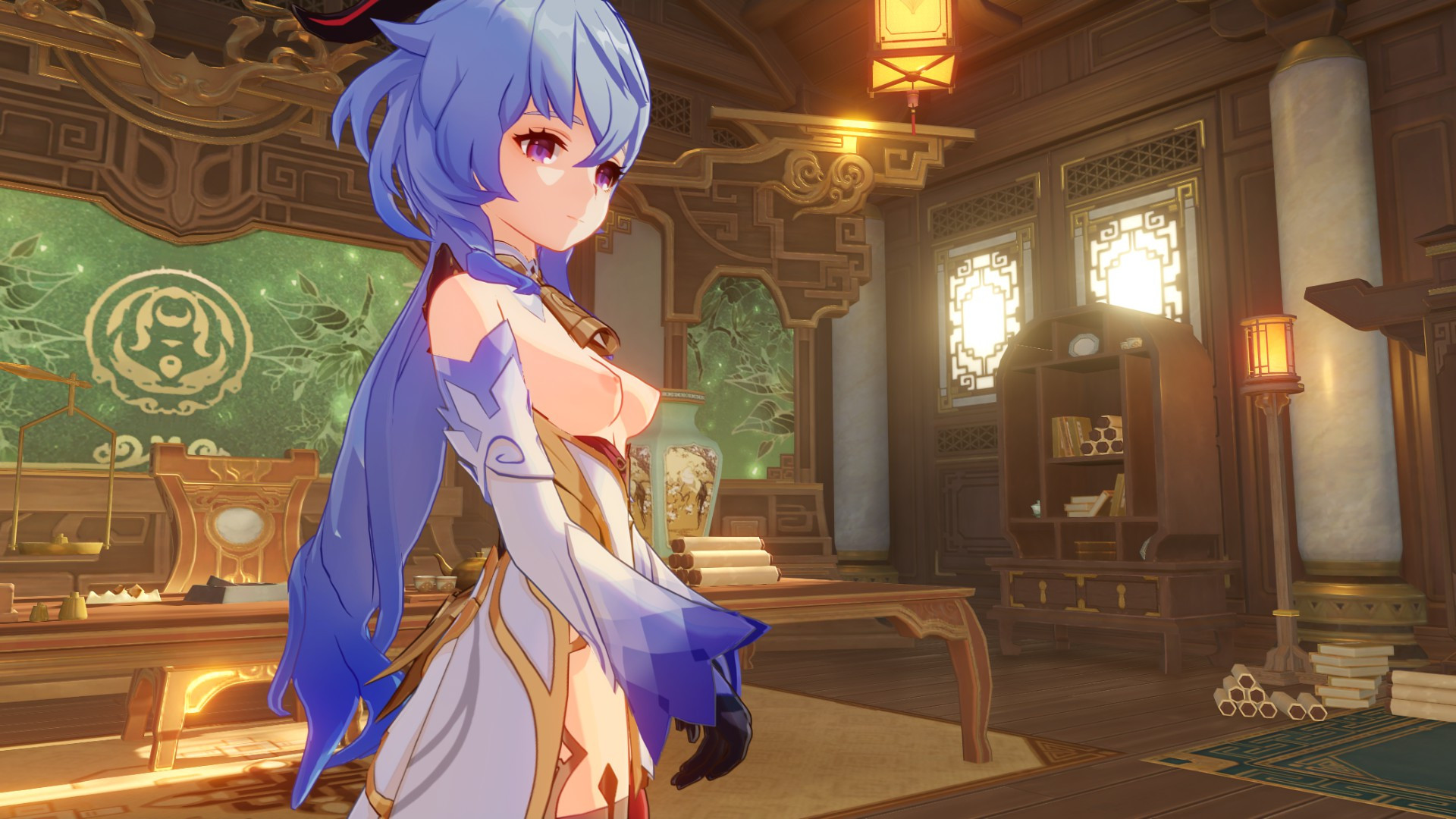 Ganyu Undressed: Base Outfit + Swimsuit Nude Mod