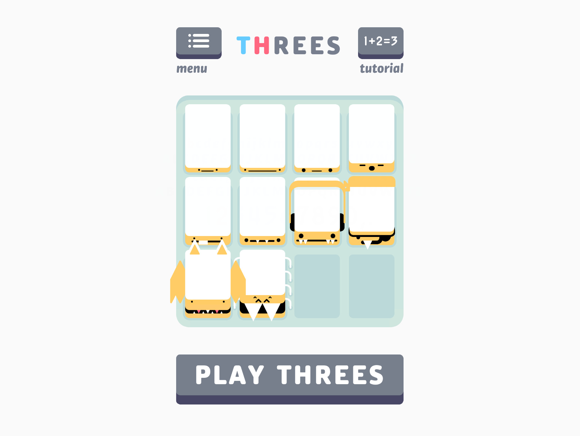 Number 3 Mod Threes! Hard Mode (Removes Numbers) Mod for Threes! | Threes Mods
