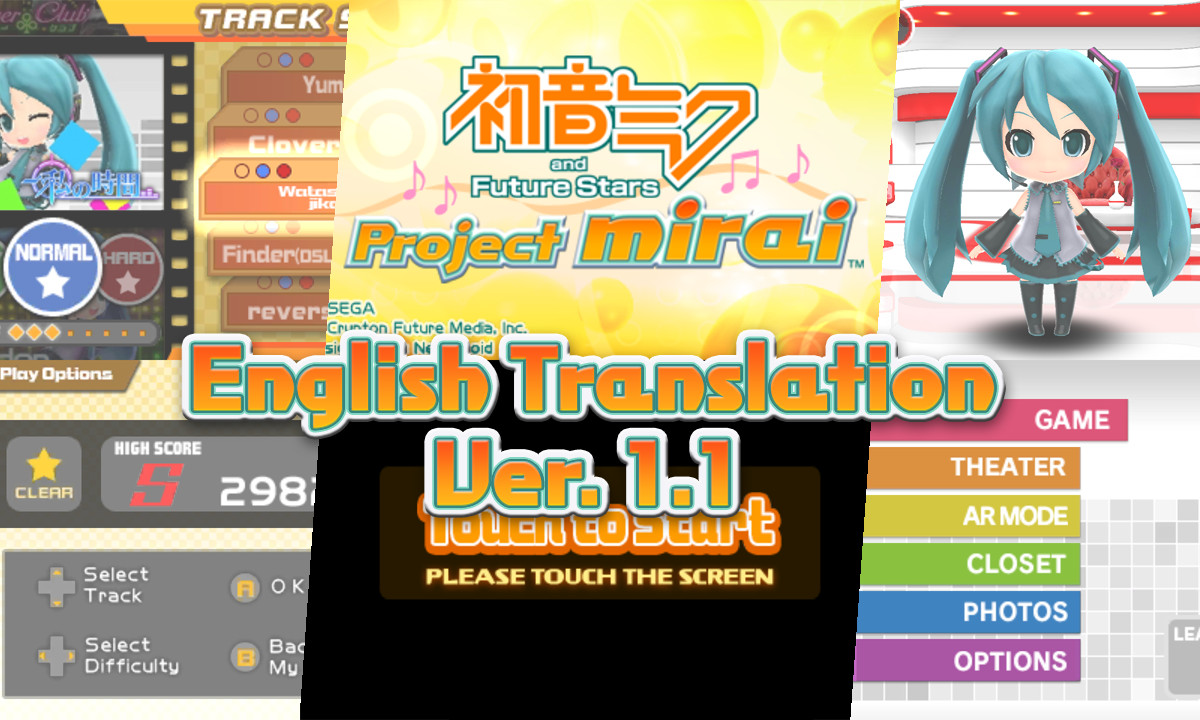 Project mirai English Translation Mod for Hatsune Miku and Future Project mirai English Translation Mod for Hatsune Miku and Future