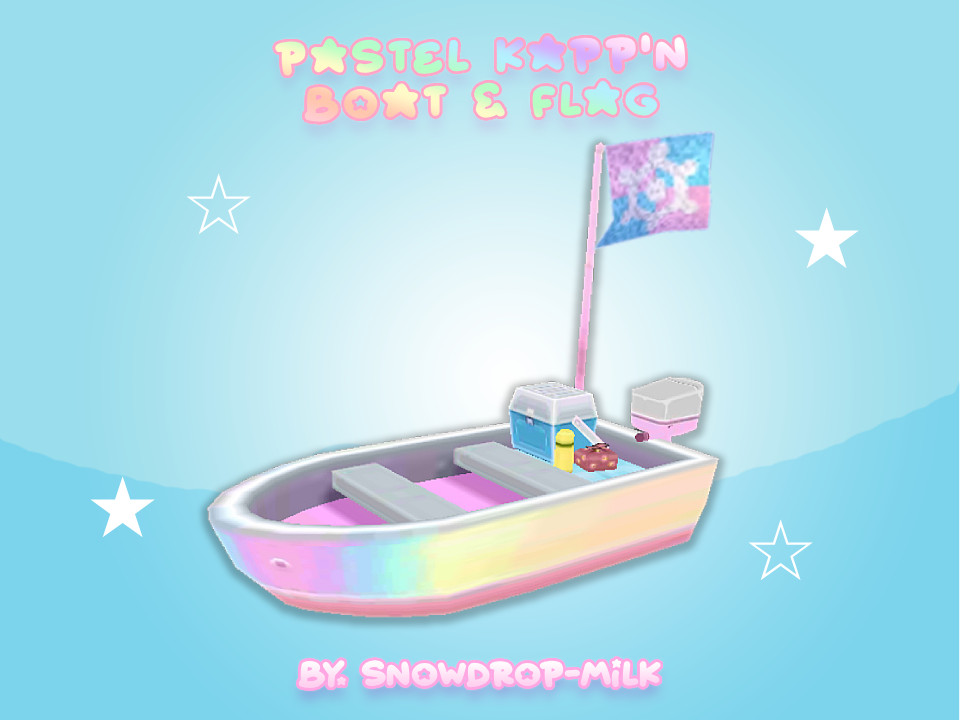 ★ Pastel Rainbow Kapp'n Boat & Flag ★
