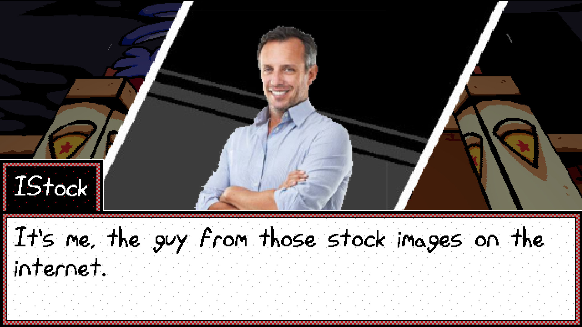 Fake IStock Man as a Custom Guard