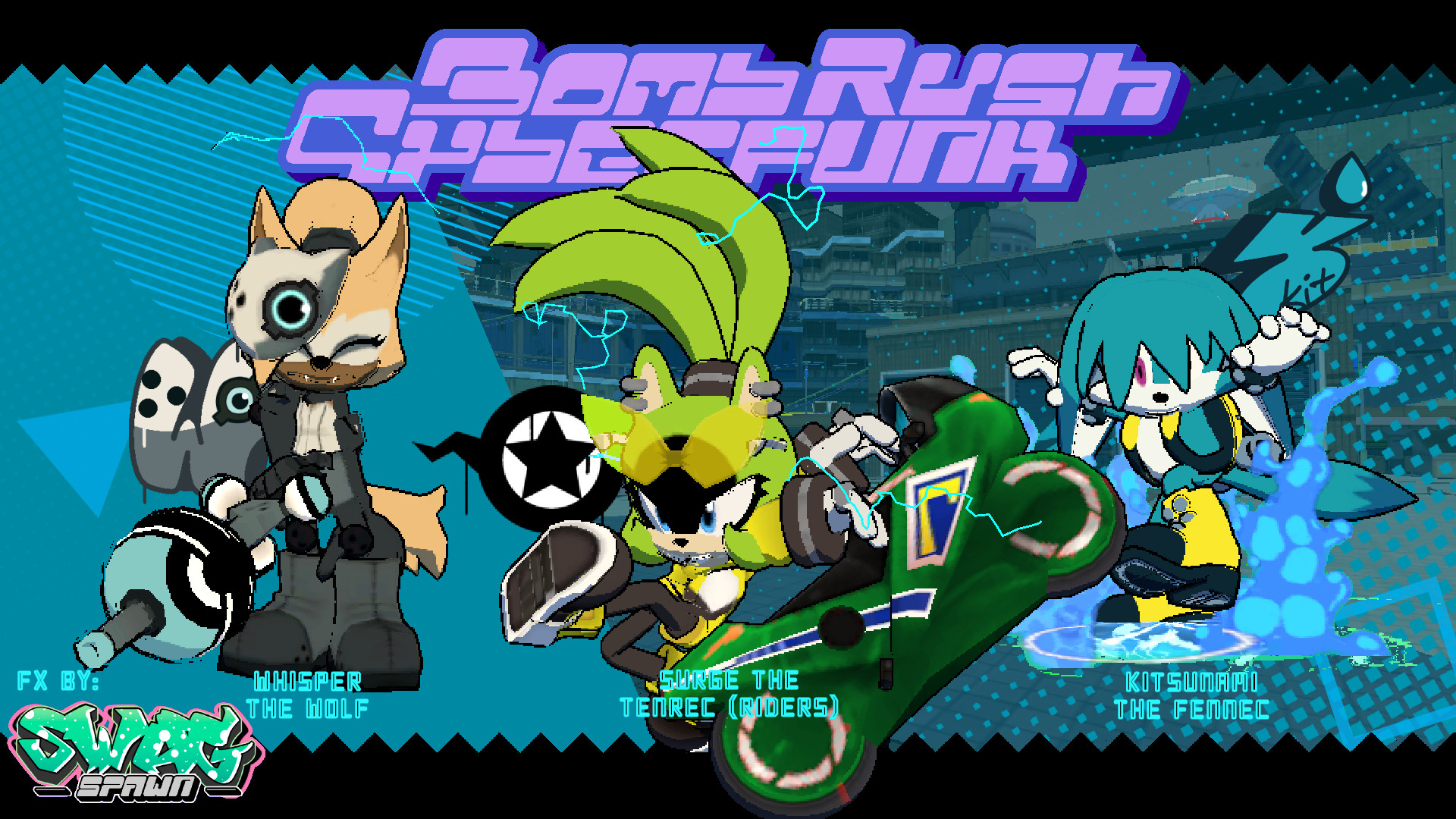 Whisper The Wolf, Surge (Riders) & Kitsunami Mod for Bomb Rush