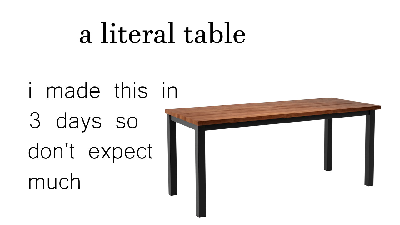 Vs. A Literal Table