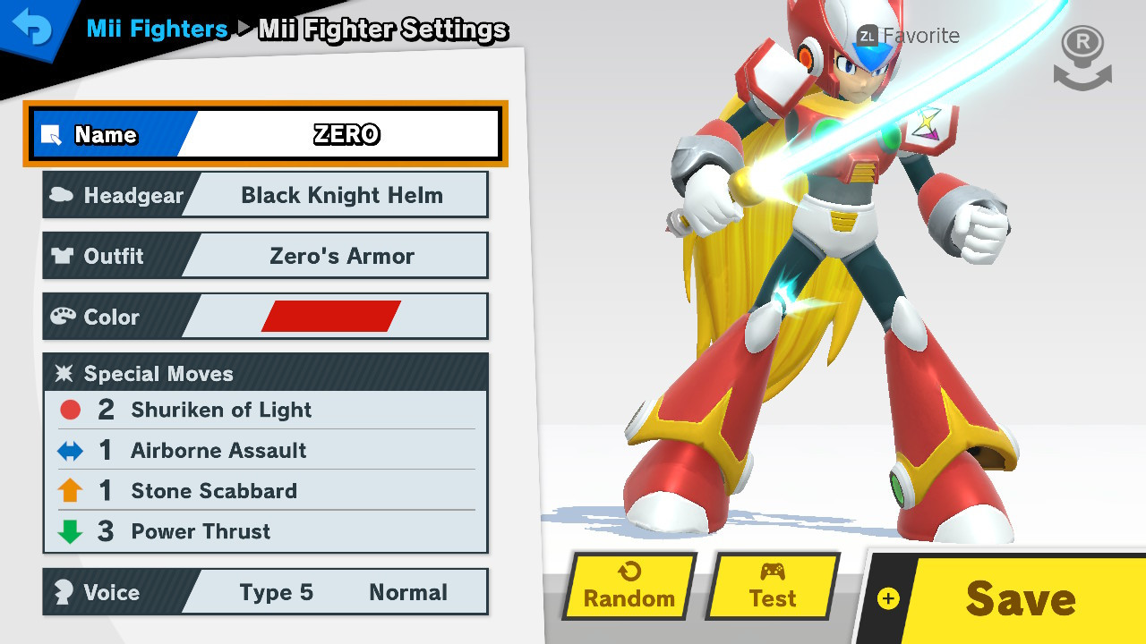Zero over Mii Swordfighter (Zero armor mii outfit) Mod for Super
