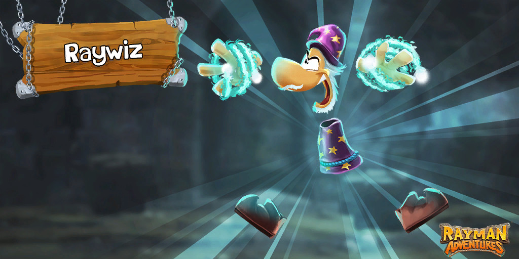 Raywiz from Rayman Adventures over Champion Ray