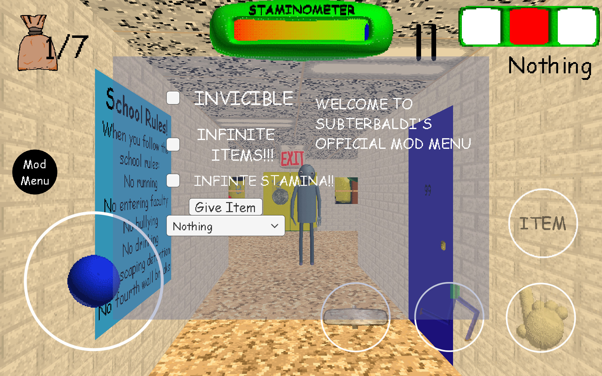 Subterbaldi V2.0.1 mod menu android Mod for Baldi's Basics | Baldi Mods