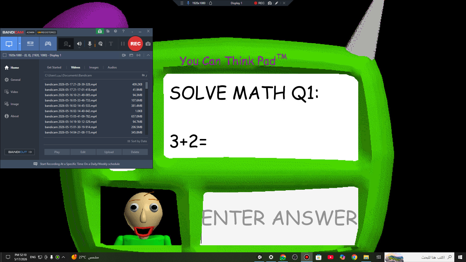 baldi basics 1.1 but player is faster
