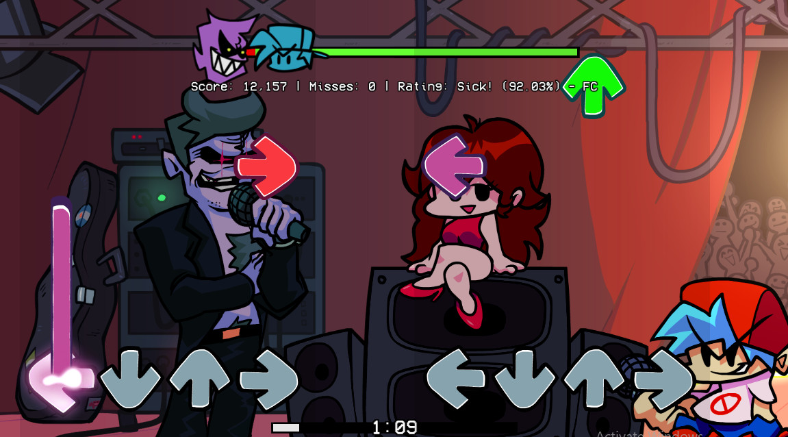 Classic Psych Engine HUD with Working Time Bar