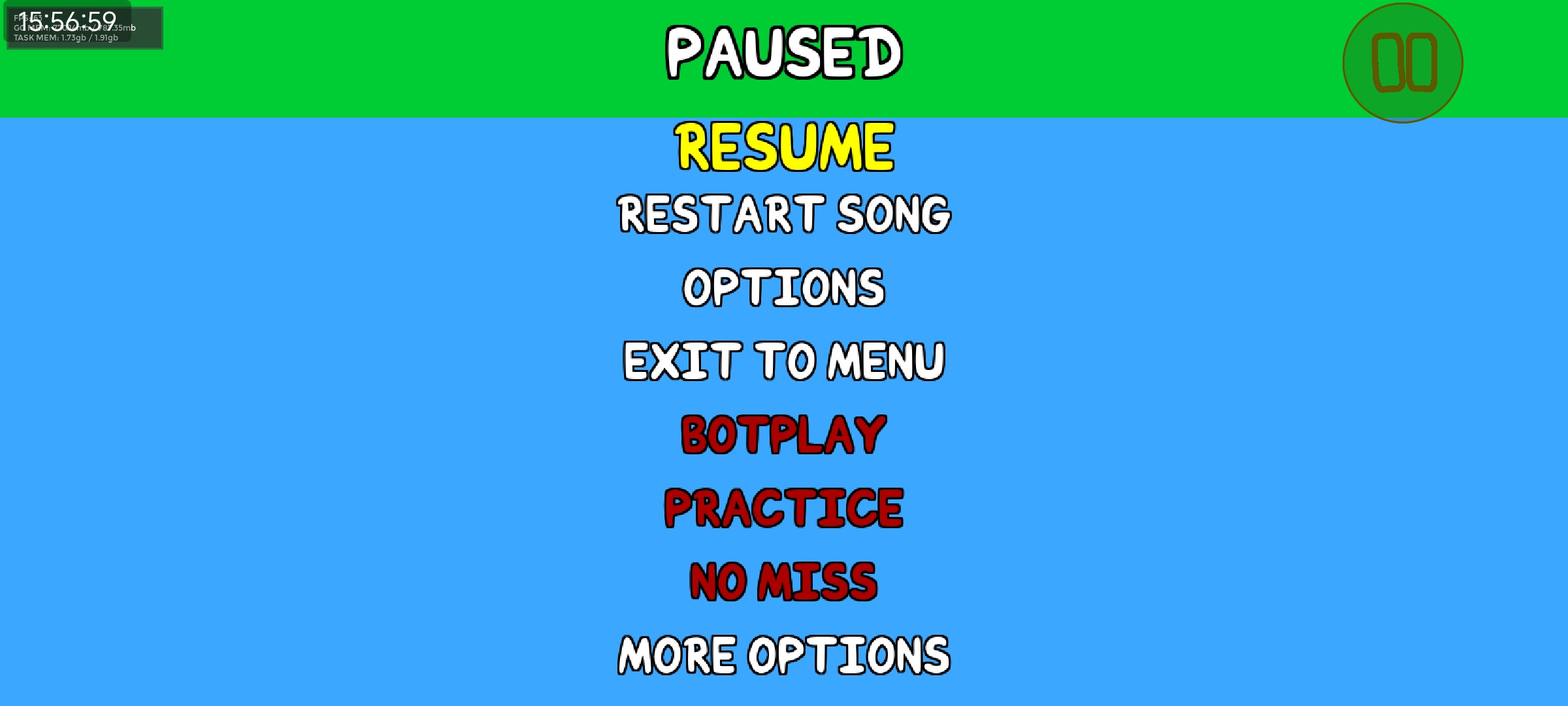 GlitchNoob's Pause Menu [PE 1.0.4] Mod for Friday Night Funkin' | FNF Mods