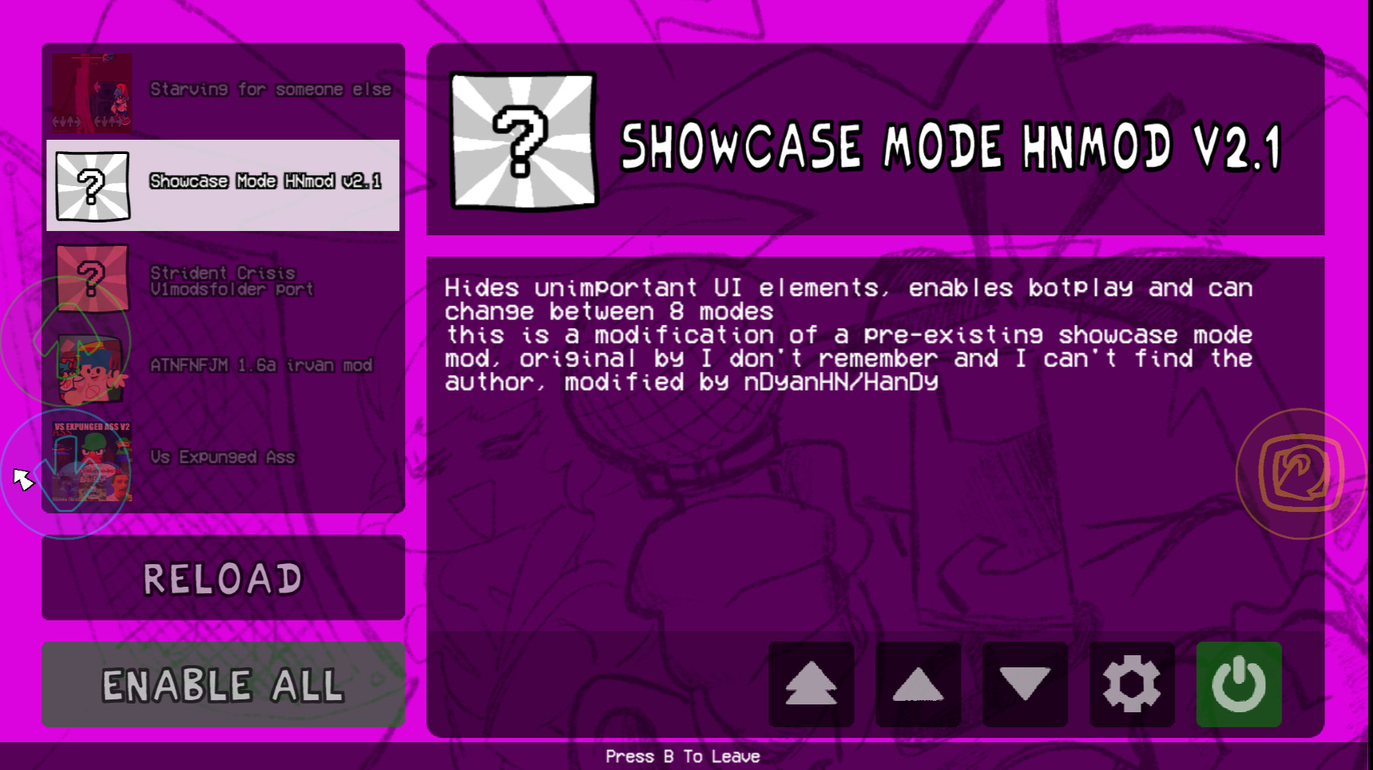 Showcase Mode HNmod v2