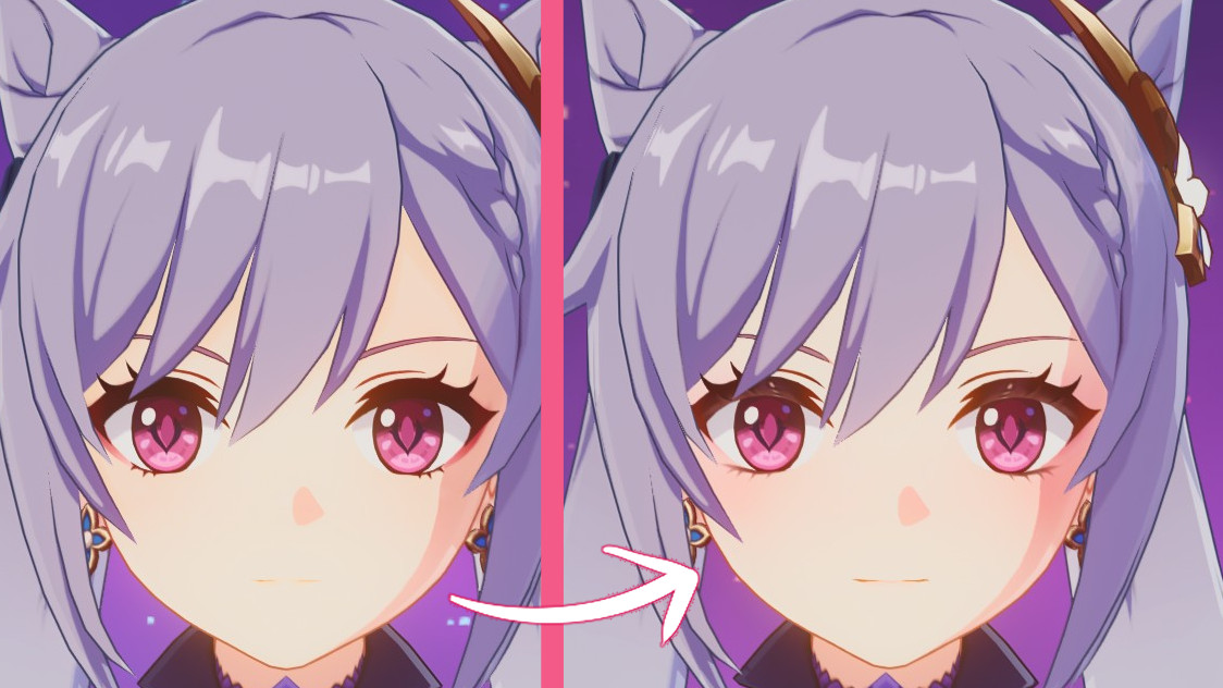 Keqing face edit (Compatible)