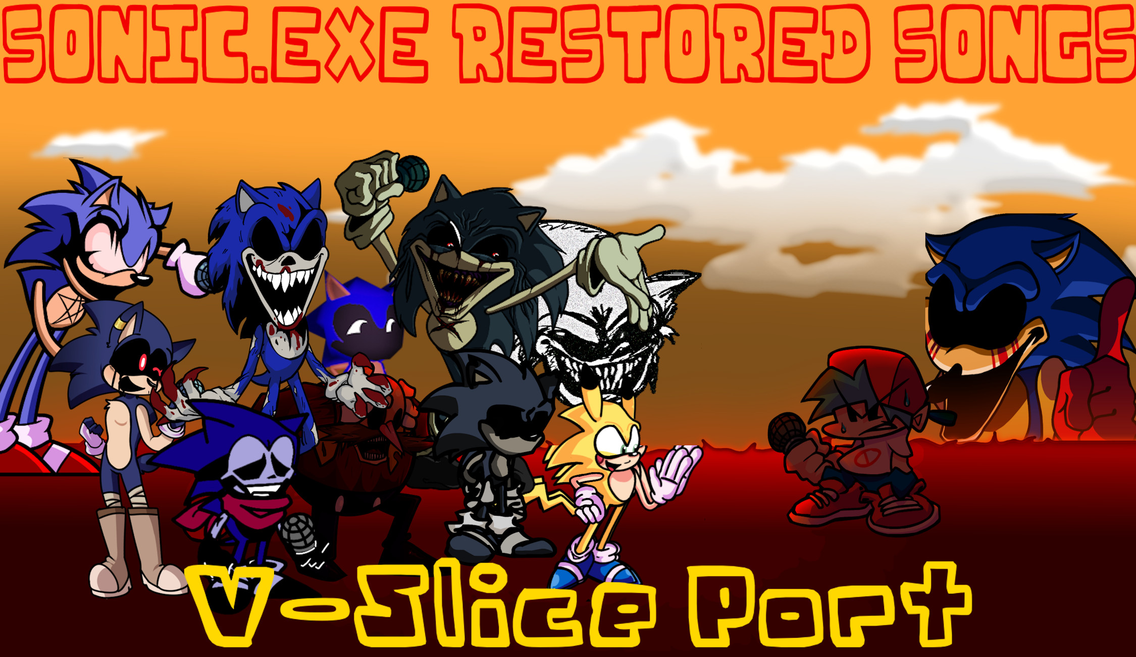 VS Sonic.EXE Restored Songs For V-Slice! (Port)