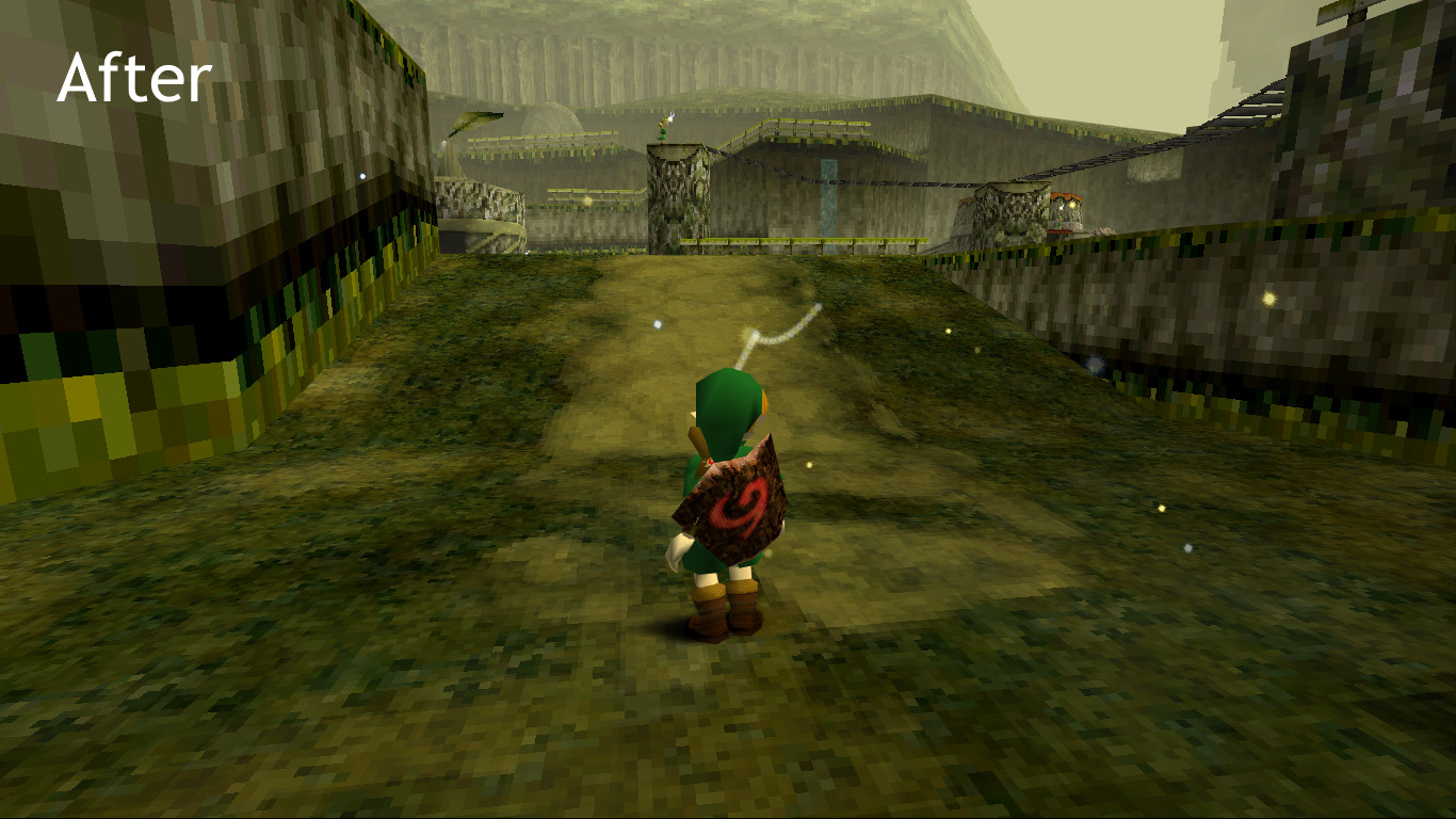 Grass correction without texture filter