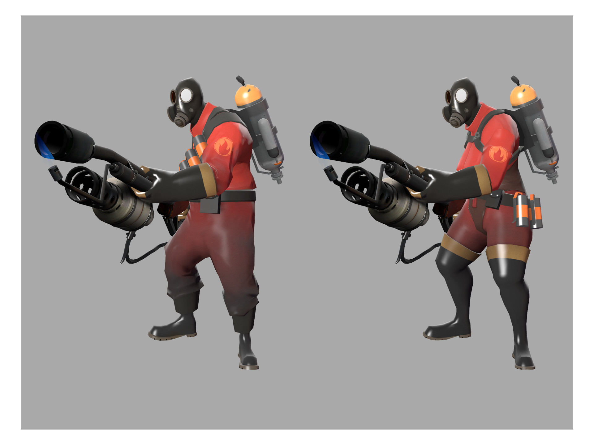 Revalved Femme Pyro Mod for Team Fortress 2: Gold Rush | TF2GR Mods