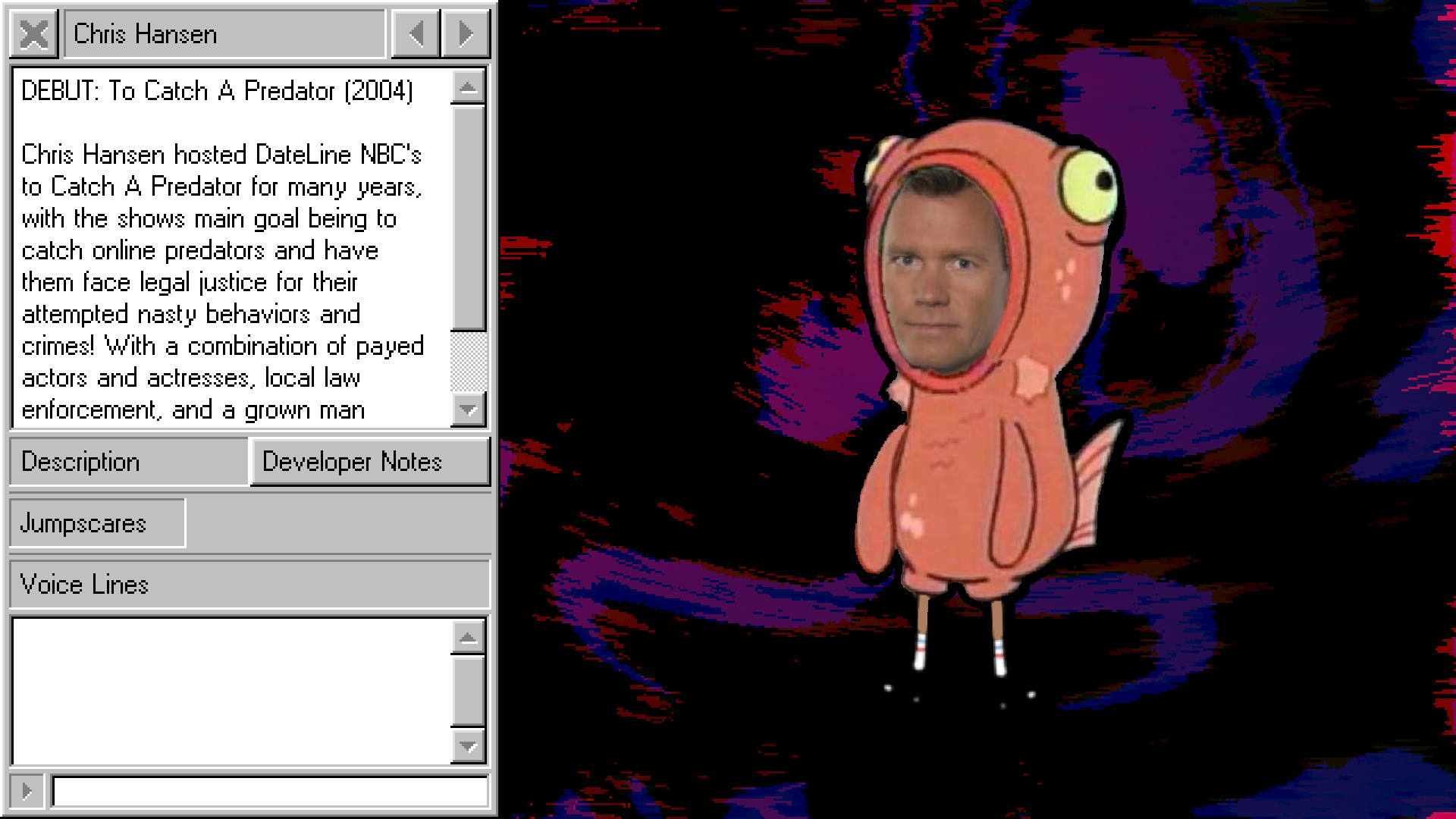 Chris Hansen.. Wearing A Salmon Suit!