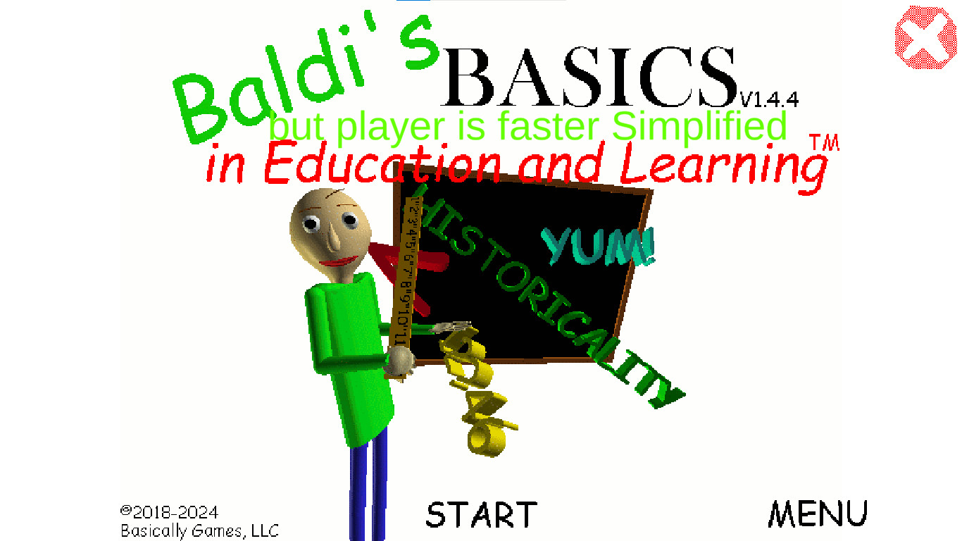 Baldi's Basics but Player is faster simplified