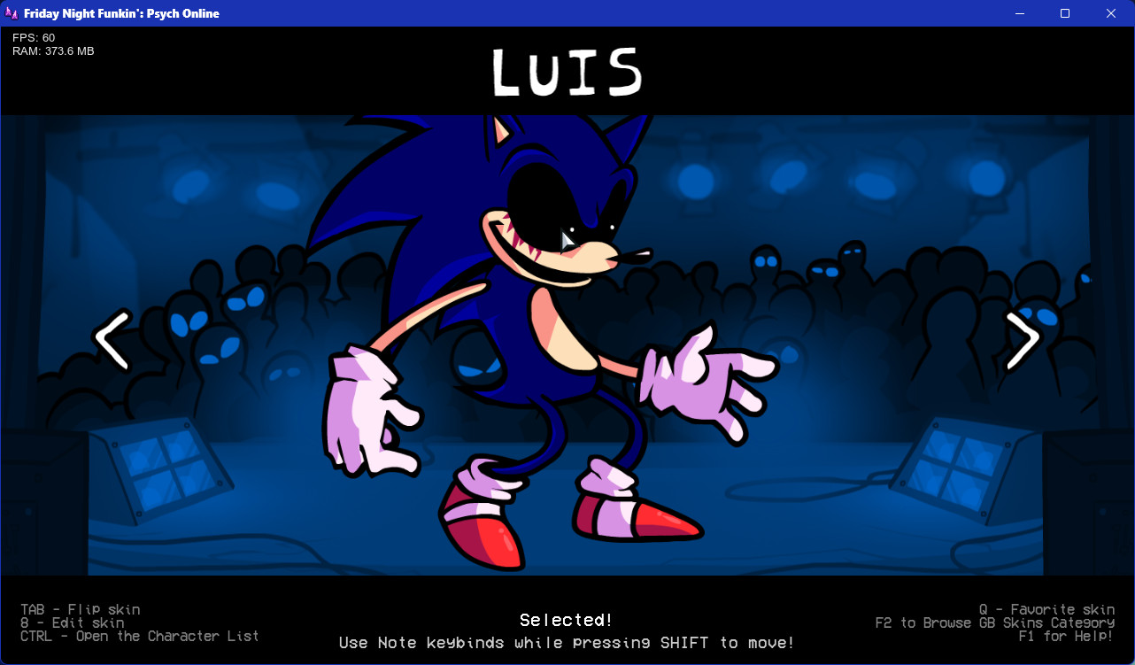 Sonic.exe (Luis) Skin for Psych Online