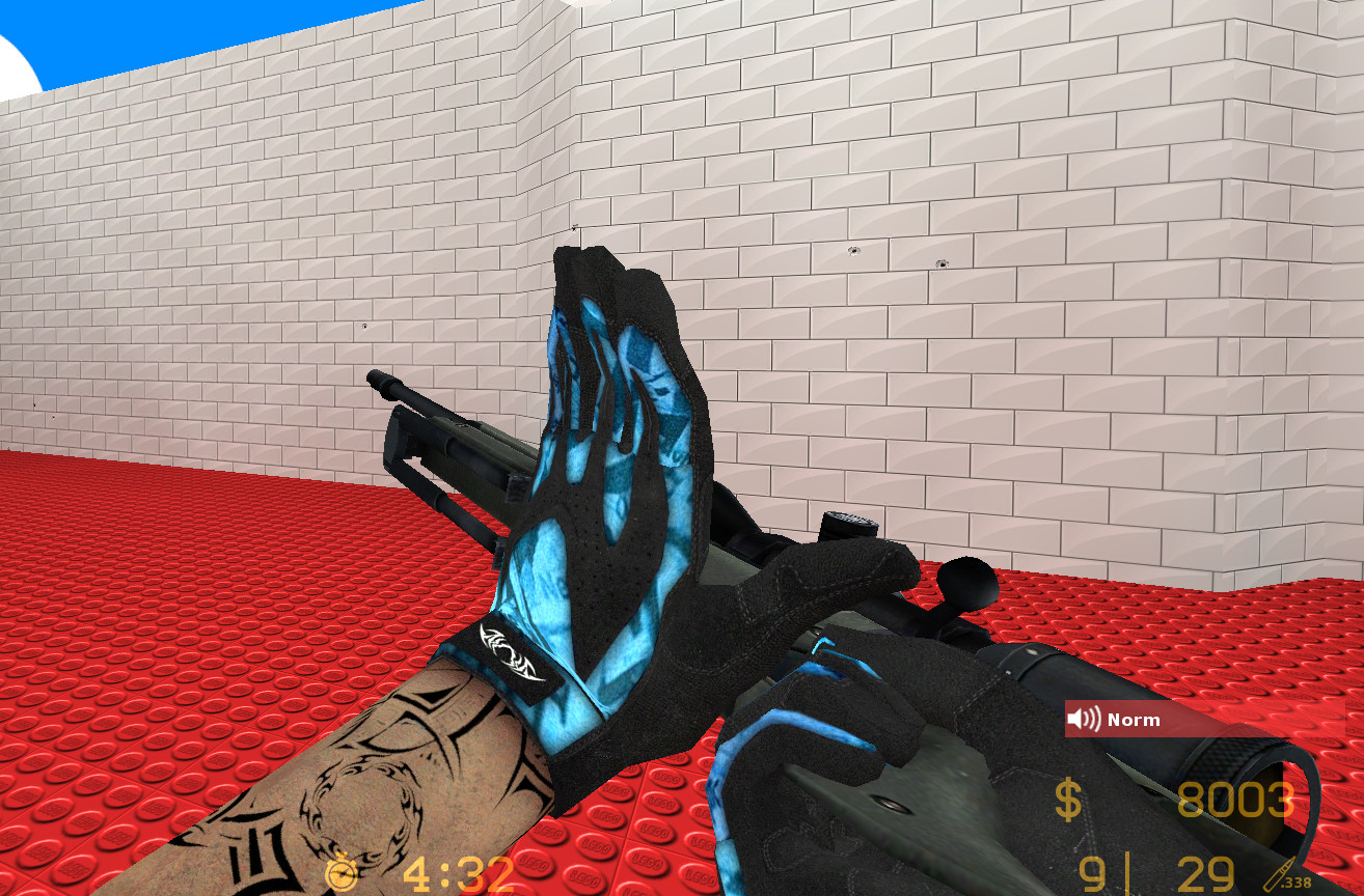 Animated Blue Pulse Gloves