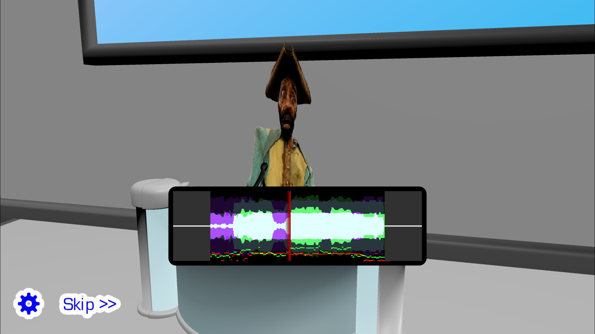 Screenshot of Captain Clark from the backrooms