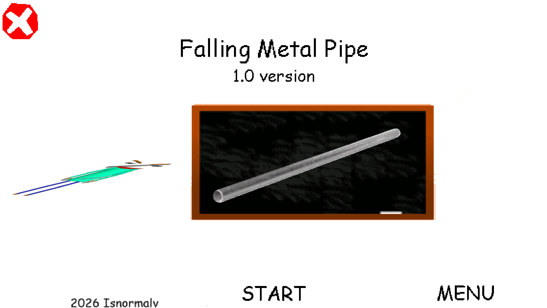 Falling metal pipe