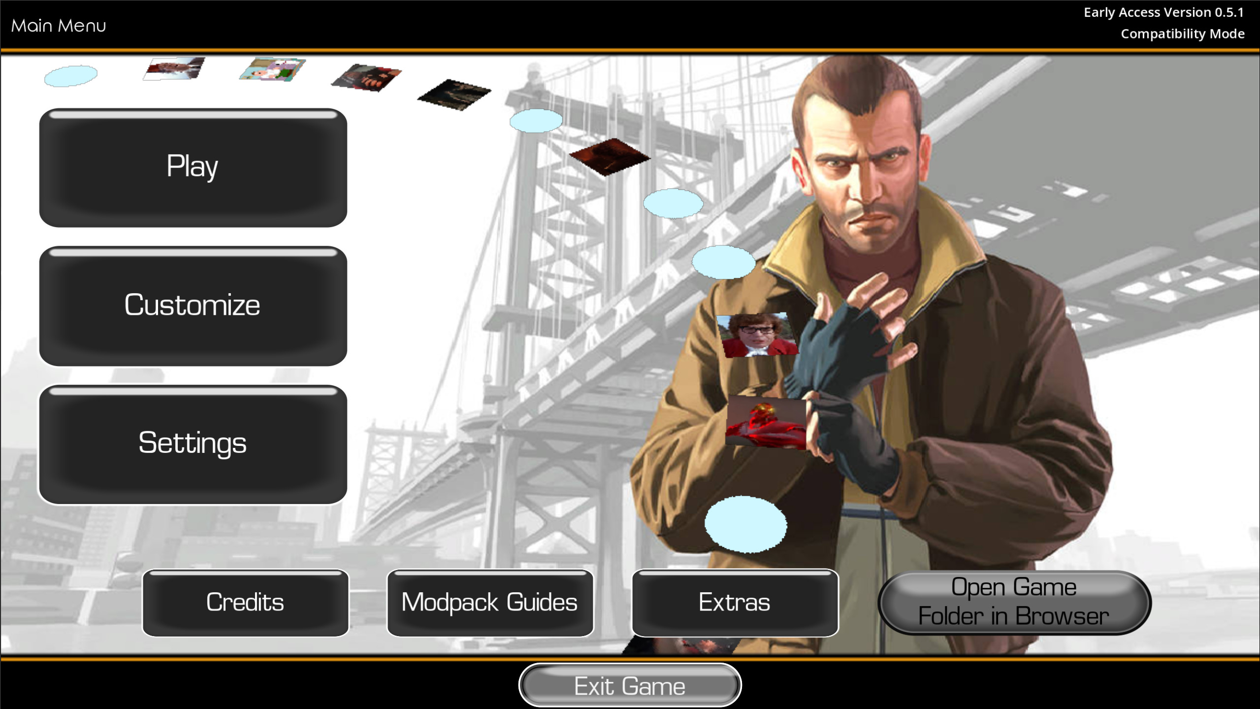 Screenshot of GTA IV Menu