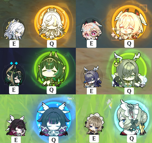 Paimon's Paintings Skill Icons
