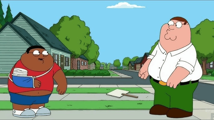 Screenshot of Cleveland Jr. Threatens Peter (Family Guy)