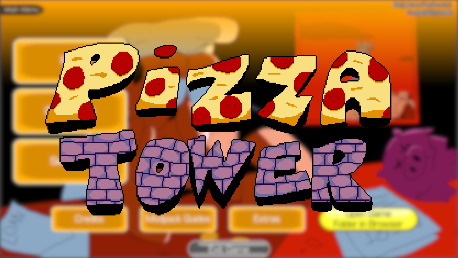 Screenshot of Pizza Tower Menu