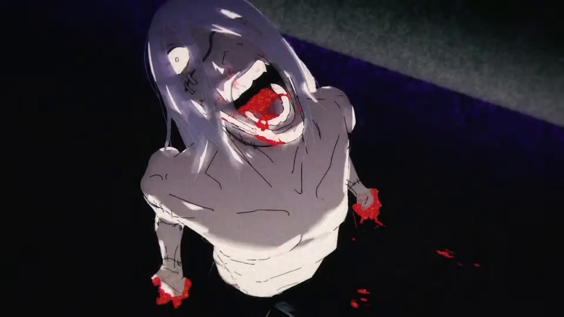 Screenshot of [Jujutsu Kaisen] mahito screaming itadori yuji
