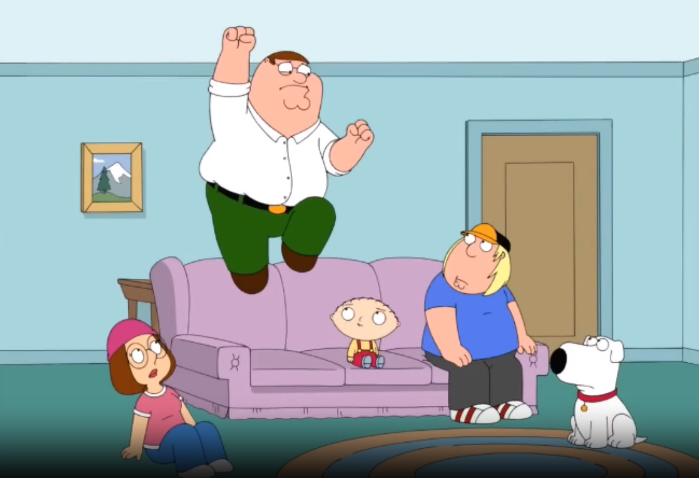 Screenshot of Peter gets stuck in air | Family Guy DUB