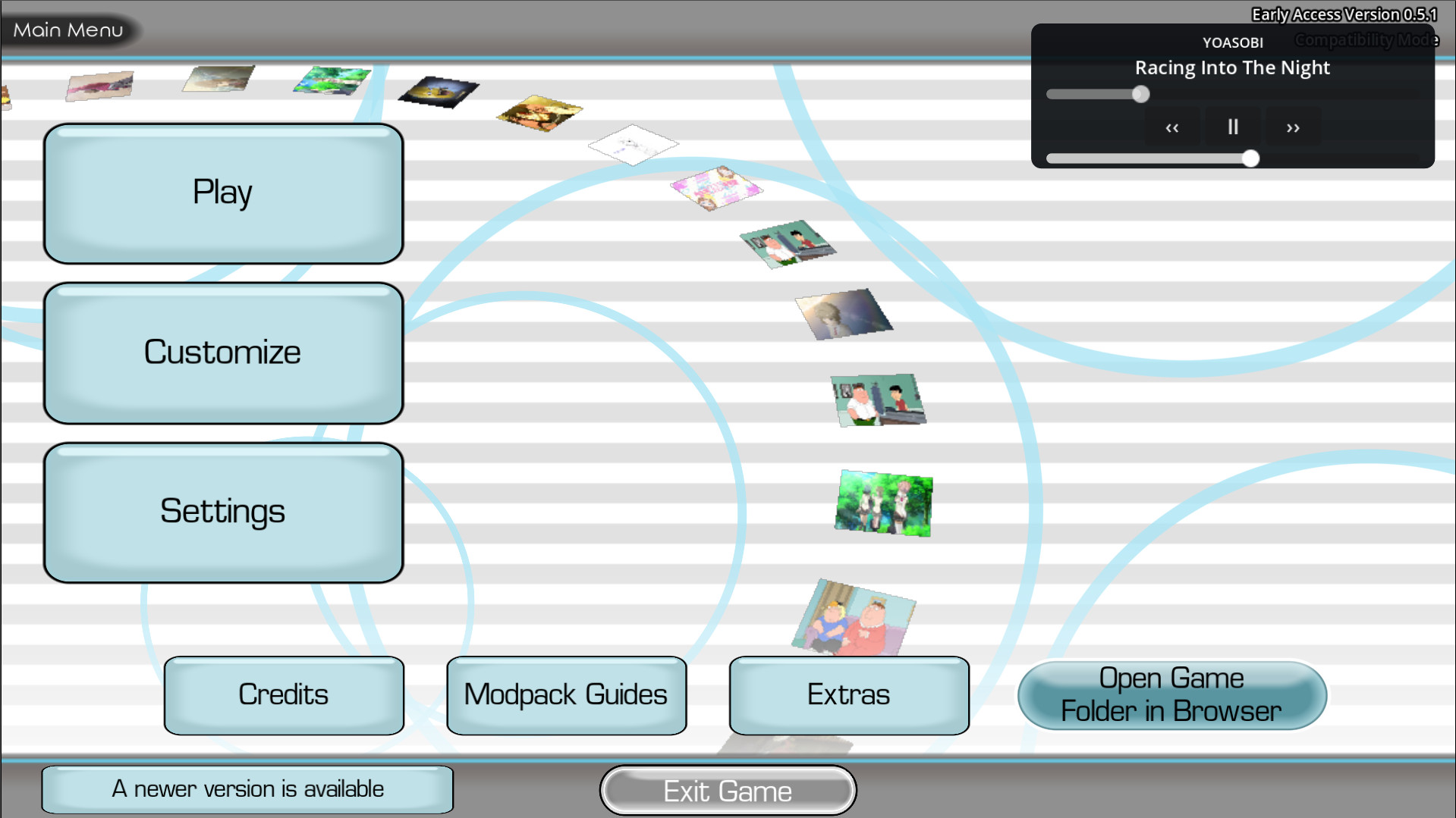 Screenshot of Main Menu Music Player