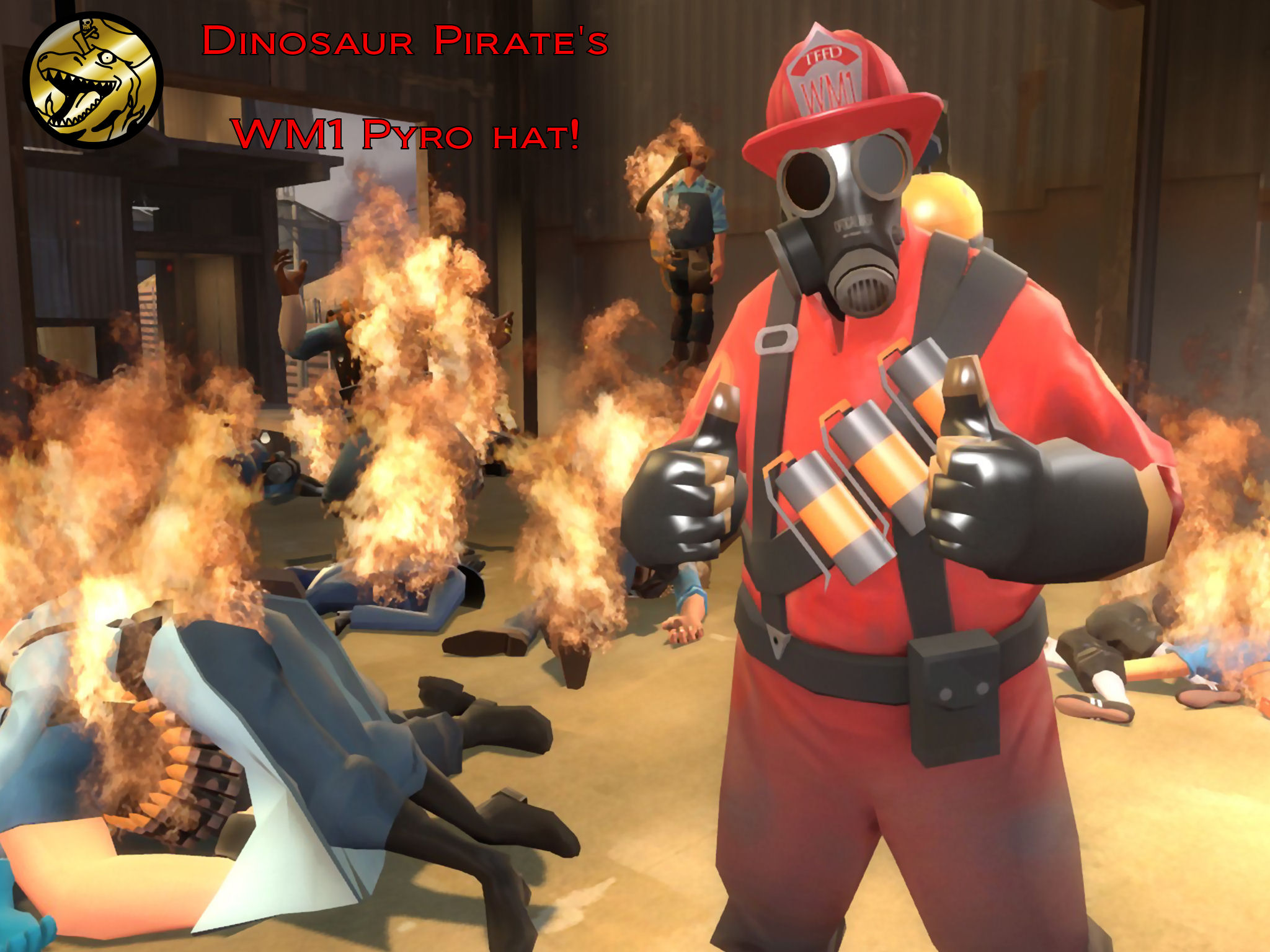 A replacement skin for the Pyro's Fire Helmet. 