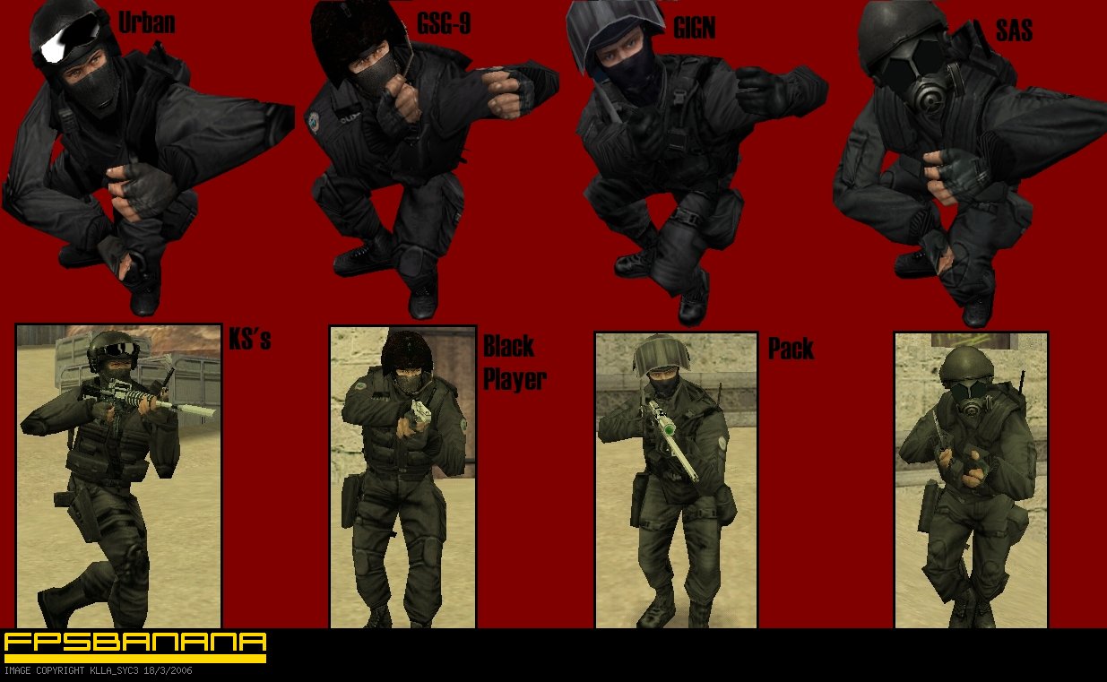 Black Ct Player Model Pack [Counter-Strike: Condition Zero] [Mods]