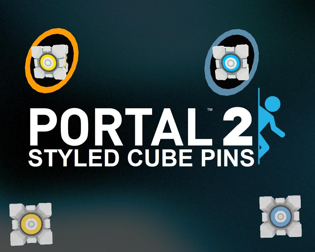 Portal2 styled CubePin COMPANIUMCUBE VERSION ADDED