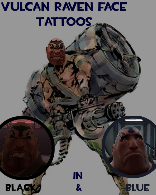Vulcan Raven Face Tattoos