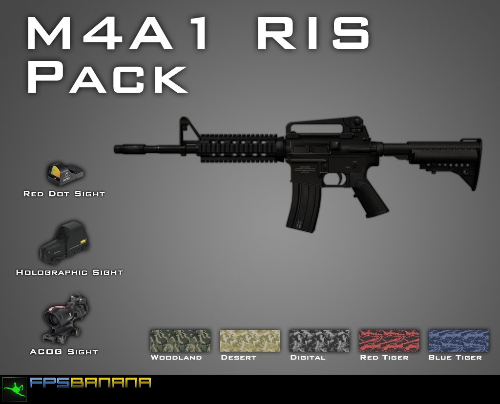 M4A1 RIS Pack *Updated* Mod for Counter-Strike: Source | CS:S Mods