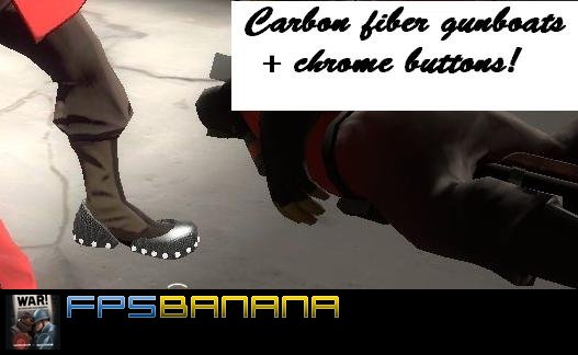Carbon fiber gunboats + chrome buttons!