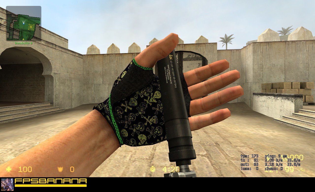 Neon Skull Gloves fixed [CounterStrike Source] [Mods]