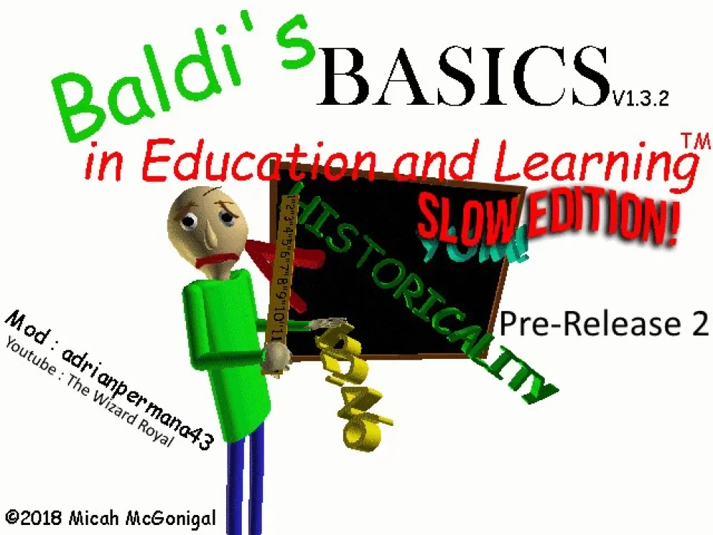 Bauldr Basic Baldi's Basic In Slow Edition 1.1 Mod for Baldi's Basics | Baldi Mods