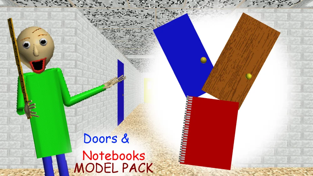Baldi Doors & Notebooks Anim8or Model Pack Mod for Baldi's Basics ...