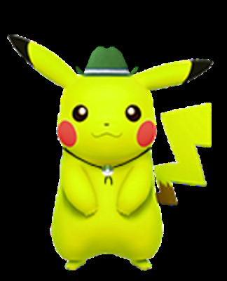 pikachu green hat